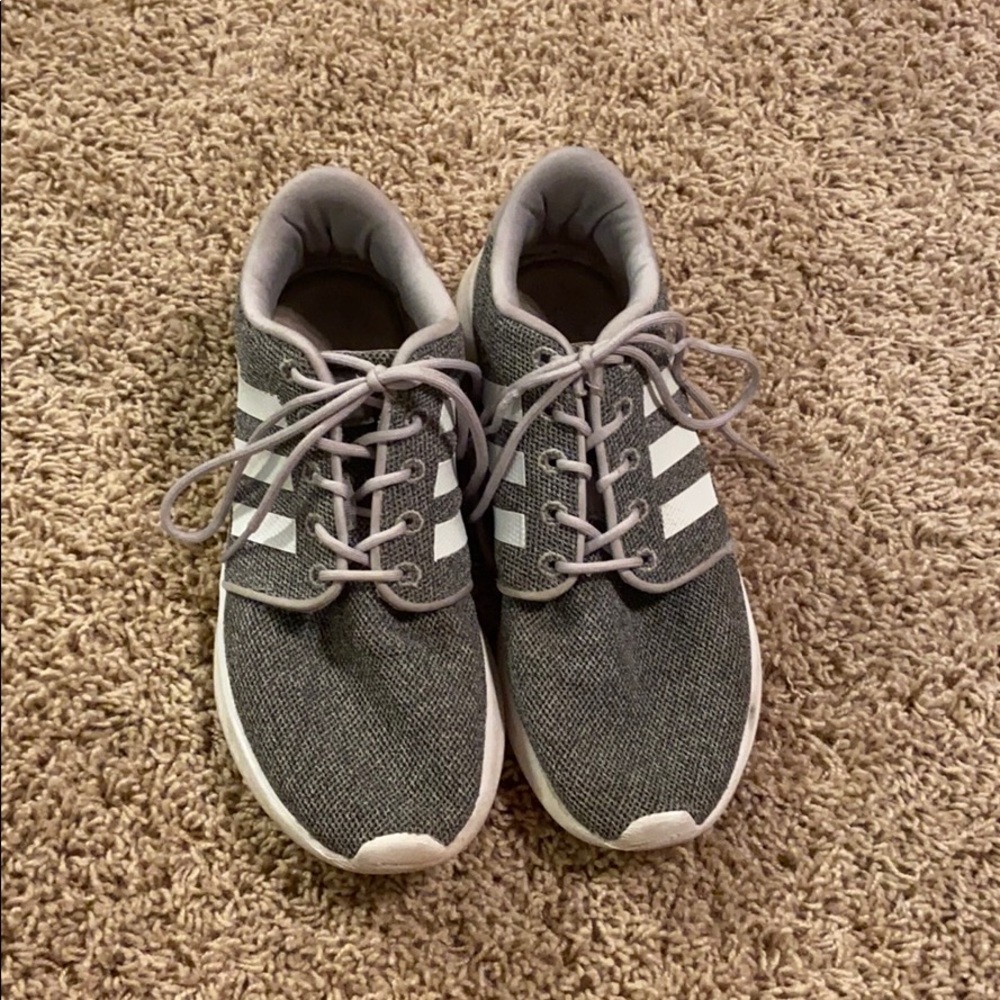 Adidas gray running shoes